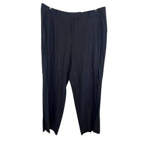 Cato Coastal Linen Pant 24W Black Euro Summer Preppy Neutral Classic Work Artsy